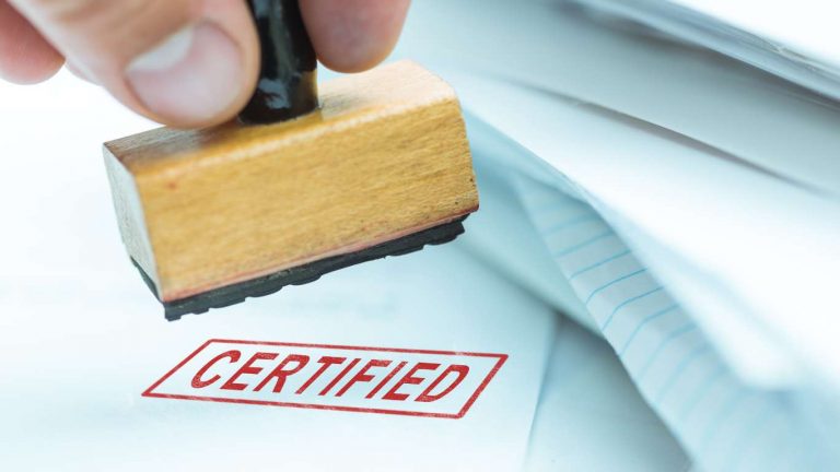 Certified stamp